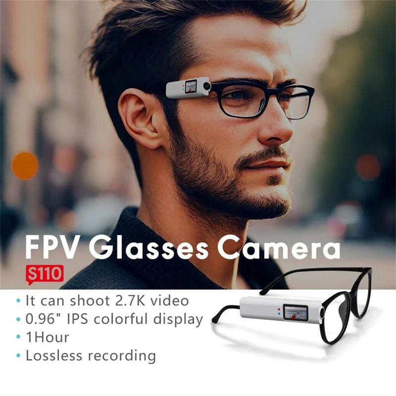 GO! Sport | S110 FPV ANTI-BLUE LIGHT GLASSES WITH CAMERA - WHITE