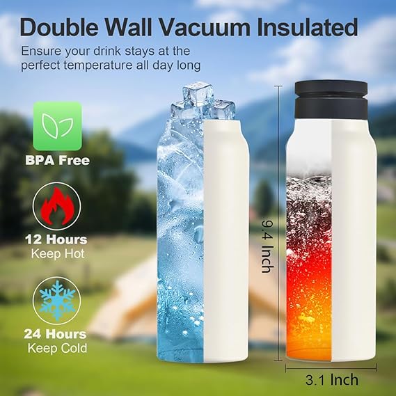 BYLOU - VACUUM INSULATED BOTTLE WITH MAGNETIC PHONE HOLDER