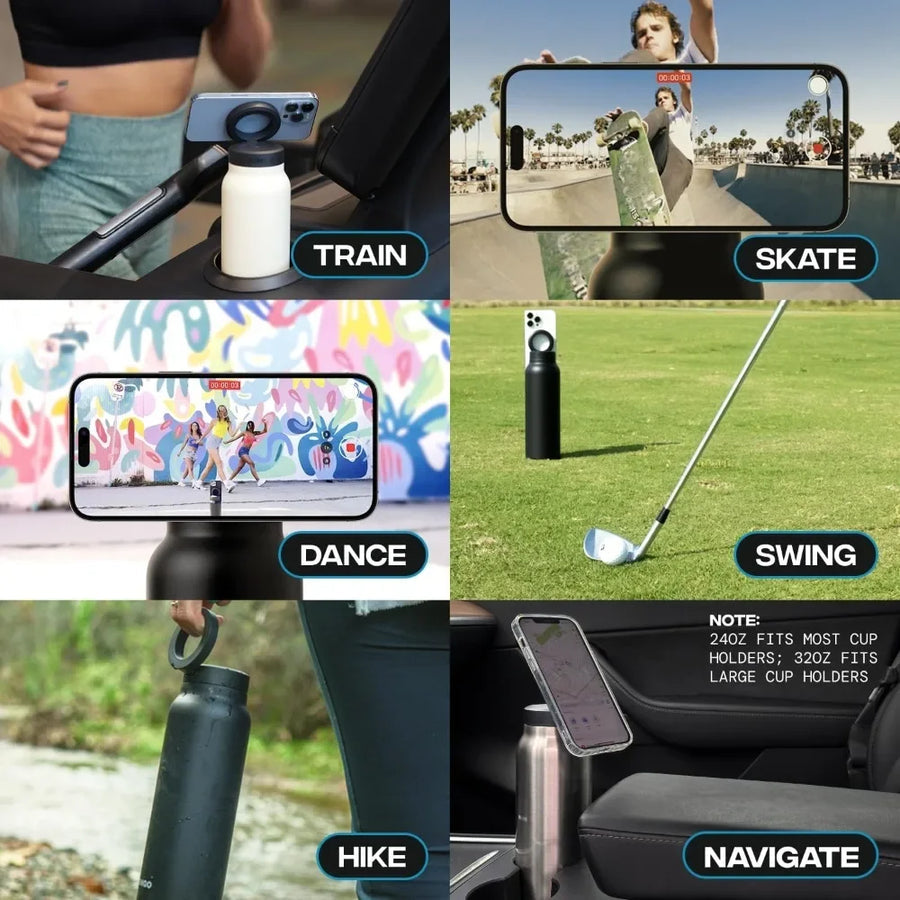 BYLOU - VACUUM INSULATED BOTTLE WITH MAGNETIC PHONE HOLDER