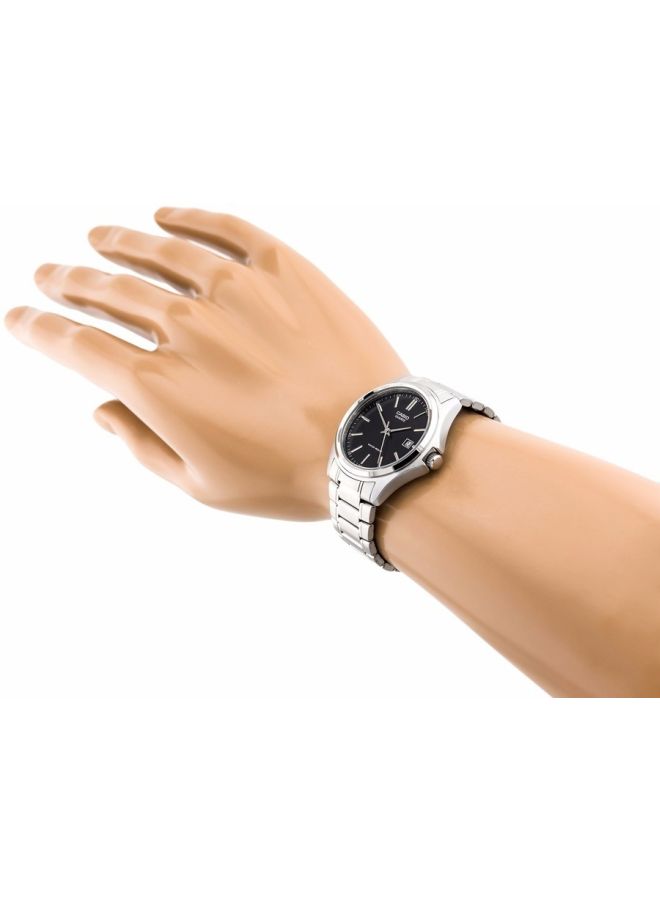 Men's Water Resistant Analog Wrist Watch MTP-1183A-1ADF - 39 mm - Silver